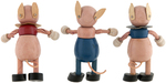 "WHO'S AFRAID OF THE BIG BAD WOLF - THREE LITTLE PIGS" RARE BOXED FUN-E-FLEX FIGURE SET.