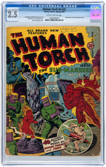 "THE HUMAN TORCH" #4 (#3) SPRING 1941 CGC 2.5 GOOD+.