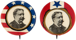 TAFT PAIR OF GRAPHIC AND RARE PORTRAIT BUTTONS UNLISTED IN HAKE.