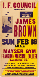 JAMES BROWN 1965 CONCERT WINDOW CARD.