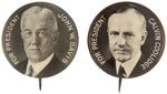 DAVIS AND COOLIDGE MATCHED PAIR OF PORTRAIT BUTTONS.