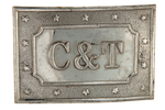 CLEVELAND AND THURMAN LARGE NICKEL PLATED CAMPAIGN PARADE UNIFORM BELT BUCKLE.