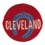 CLEVELAND 1888 THREE CLOTHING BUTTONS INCLUDING CELLULOID ENCASED EXAMPLE PLUS THREE LAPEL STUDS.