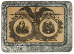 CLEVELAND 1892 JUGATE TINPLATE PLUS TWO PAPER DIE CUTS OF CLEVELAND AND WIFE.