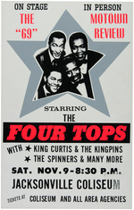 "THE '69' MOTOWN REVIEW" STARRING THE FOUR TOPS CONCERT WINDOW CARD.