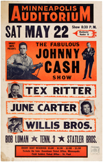 JOHNNY CASH CONCERT WINDOW CARD.