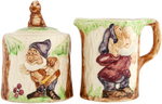 SNOW WHITE AND THE SEVEN DWARFS WADEHEATH CERAMIC TEAPOT, CREAMER & SUGAR.