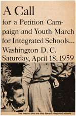 "YOUTH MARCH FOR INTEGRATED SCHOOLS" RARE CIVIL RIGHTS FLIER FROM 1959.