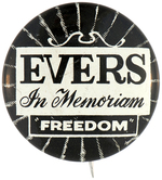 RARE MEDGAR EVERS MEMORIAL LITHO BUTTON.