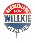 "KENTUCKIANS FOR WILLKIE" CLUB LITHO.