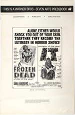 JACK THURSTON ORIGINAL "THE FROZEN DEAD" PUBLISHED MOVIE PROMOTIONAL ORIGINAL ART.