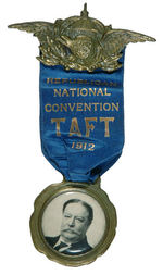 "TAFT 1912 REPUBLICAN NATIONAL CONVENTION" RARE RIBBON BADGE WITH CELLO REAL PHOTO.