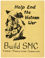 "HELP END THE VIETNAM WAR BUILD SMC" RARE INSTRUCTIONAL BOOKLET BY STUDENT MOBILIZATION COMMITTEE.