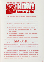 "HELP END THE VIETNAM WAR BUILD SMC" RARE INSTRUCTIONAL BOOKLET BY STUDENT MOBILIZATION COMMITTEE.