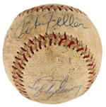 LEFTY GOMEZ & BOB FELLER SIGNED BASEBALL.