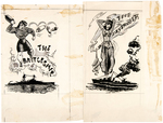 PRE-WORLD WAR II NAVAL CARTOON ART LOT BY RICH SHAW.