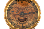 "CHEW FRIENDSHIP CUT PLUG" ANIMATED TOBACCO ADVERTISING CLOCK.