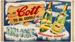 "COTT" BEVERAGES/SODA ADVERTISING WINDOW SIGN PAIR.