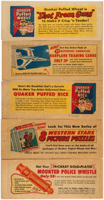 "GENE AUTRY" QUAKER CEREALS PREMIUM COMIC BOOK SET.