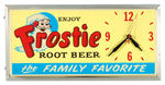 "FROSTY ROOT BEER/THE FAMILY FAVORITE" RECTANGULAR LIGHT UP CLOCK.