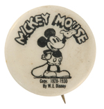 "MICKEY MOUSE" RARE BLACK AND WHITE 7/8" CLUB MEMBER'S BUTTON.