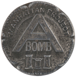 "MANHATTAN PROJECT A BOMB" PARTICIPANT'S STERLING BADGE.