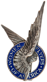 RARE "STERLING" PIN DESIGNATING "WOMEN FLYERS OF AMERICA."