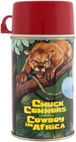 "CHUCK CONNORS STARRING IN COWBOY IN AFRICA" METAL LUNCHBOX WITH THERMOS.