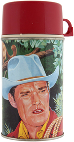 "CHUCK CONNORS STARRING IN COWBOY IN AFRICA" METAL LUNCHBOX WITH THERMOS.