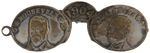 ROOSEVELT 3RD VARIETY PINCE NEZ JUGATE FIGURAL SILVERED BRASS PIN.