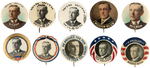 WILSON GROUP OF TEN SINGLE PICTURE PORTRAIT BUTTONS.