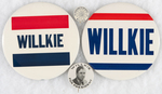 FOUR 1940 CAMPAIGN BUTTONS INCLUDING UNLISTED LARGE PAIR.