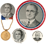 TWO CAMPAIGN AND TWO INAUGURAL TRUMAN BUTTONS USING THE SAME PHOTO.