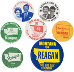 SEVEN RONALD REAGAN STATE SPECIFIC BUTTONS.