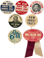 MEL ALLEN SEVEN BUTTONS FOR THE FAMOUS SPORTS BROADCASTER.