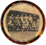 PELE ROOKIE YEAR 1958 BRAZIL SOCCER TEAM MIRROR.