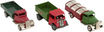 TRI-ANG MINIC WIND-UP TRUCK TRIO INCLUDING DUMP TRUCK.