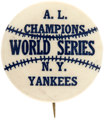 YANKEES CHAMPIONS BUTTON PAIR WITH TEAM PHOTO, A MUCHINSKY BOOK PLATE EXAMPLE.