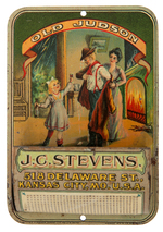 "OLD JUDSON" J.C. STEVENS WHISKEY WALL MATCH HOLDER.