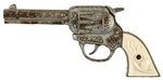 KENTON "LAW MAKER REPEATING CAP PISTOL" BOXED CAST IRON CAP GUN.