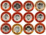 SAN FRANCISCO GIANTS TWELVE LARGE BUTTONS C. 1968-69 WITH THREE FROM MUCHINSKY BOOK.