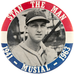 "STAN THE MAN" AUTHENTIC EXAMPLE PHOTO PLATE BUTTON FROM THE MUCHINSKY BOOK.