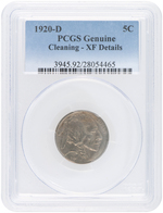 LOT OF TWO 5C BUFFALO NICKELS PCGS GRADED.