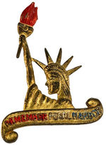 "REMEMBER PEARL HARBOR" RARE FIGURAL STATUE OF LIBERTY PIN.