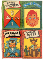 HOWDY DOODY & BUFFALO BOB SMITH SIGNED RUSSELL CARD GAMES DISPLAY.