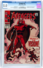 "THE AVENGERS" #57 (FIRST APPEARANCE OF THE VISION) CGC 5.0 & #58 CGC 7.5 PAIR.