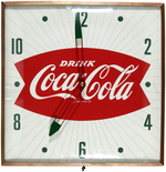 "DRINK COCA-COLA" FISHTAIL CLOCK.