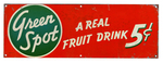 "GREEN SPOT" ORANGE-ADE DOUBLE-SIDED ADVERTISING SIGN.