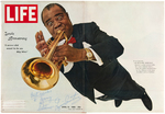 LOUIS ARMSTRONG SIGNED "LIFE" MAGAZINE.