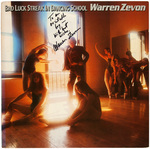 WARREN ZEVON SIGNED "BAD LUCK STREAK IN DANCING SCHOOL" LP ALBUM COVER.